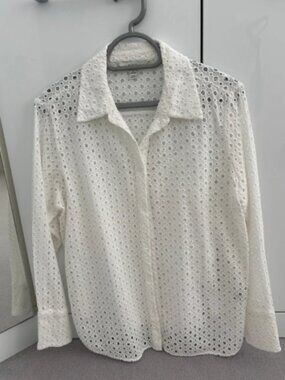 white embroidered shirt